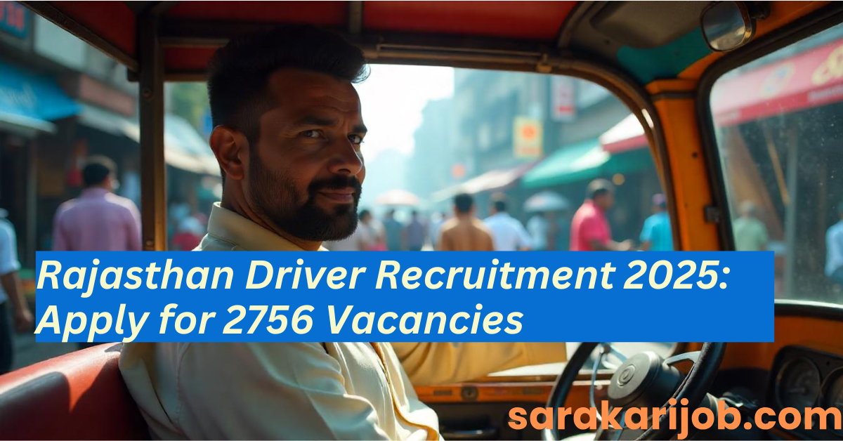 Rajasthan Driver Recruitment 2025: Apply for 2756 Vacancies Coming Soon